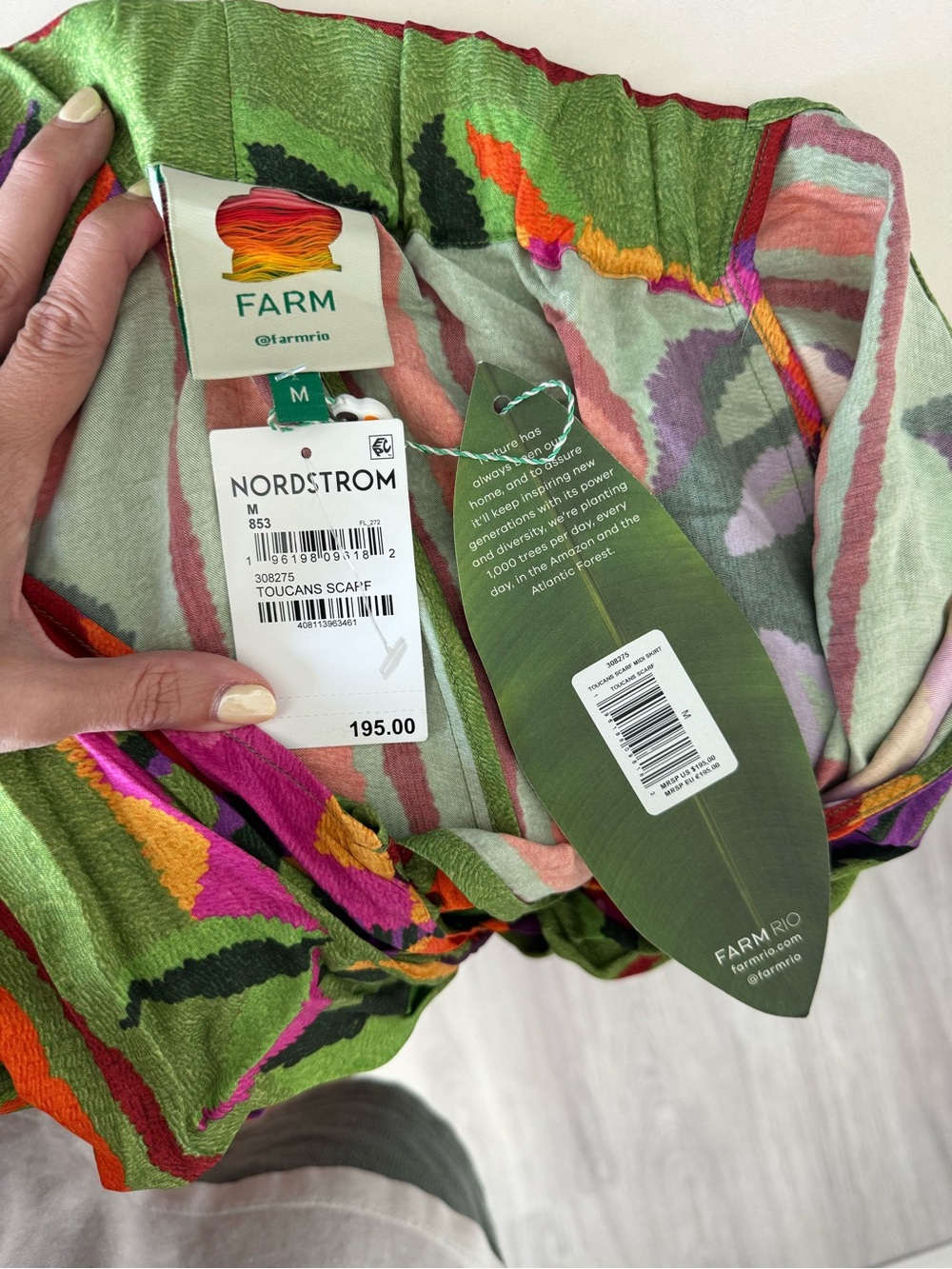 FARM Rio Toucan Scarf Crop Top and Midi Skirt matching set - Picture 12 of 14